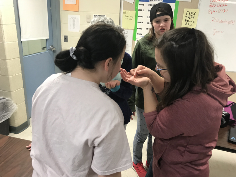 Janel Roberge in a classroom workshop