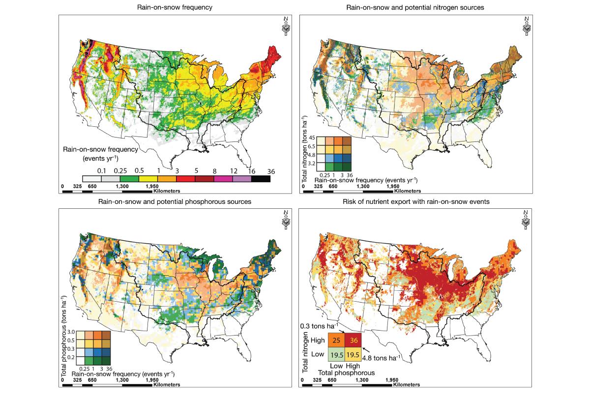 Rain-on-snow events in the US